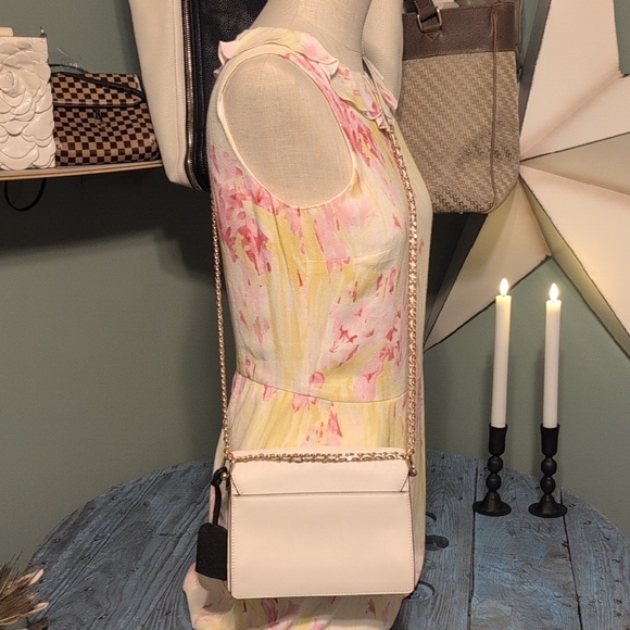 Tory Burch White Crossbody Bag Clean Stylish Leather Career Club Sophisticated - Picture 4 of 16